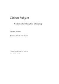 cover of the book Citizen subject : foundations for philosophical anthropology