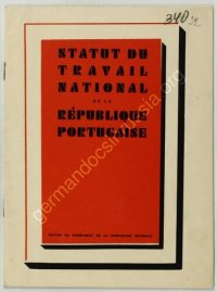 cover of the book Statut du travail national de la République Portugaise