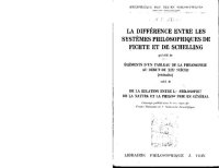 cover of the book La différence entre les systèmes philosophiques de Fichte et de Schelling