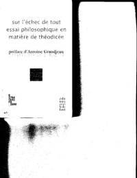 cover of the book Sur l'échec de tout essai philosophique en matière de Théodicée