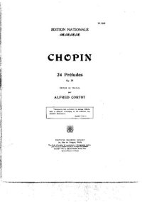 cover of the book Alfred Cortot - Edition de travail pour Chopin Preludes (1-8)