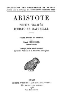 cover of the book Aristote: Petits traités d'histoire naturelle