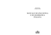 cover of the book Manuale di linguistica e di grammatica italiana