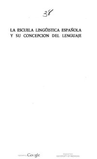 cover of the book La escuela lingüística española y su concepción del lenguaje