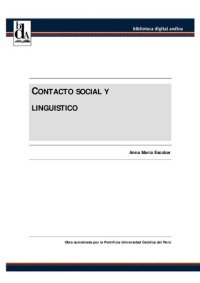 cover of the book Contacto social y lingüístico. El español en contacto con el quechua en el Perú