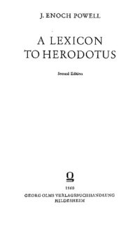 cover of the book A Lexicon to Herodotus