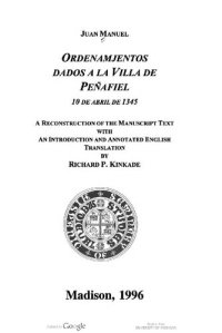 cover of the book Ordenamientos dados a la Villa de Peñafiel, 10 de abril de 1345