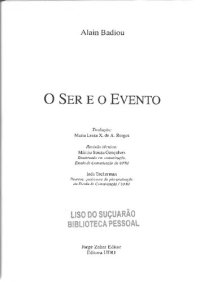 cover of the book O ser e o evento