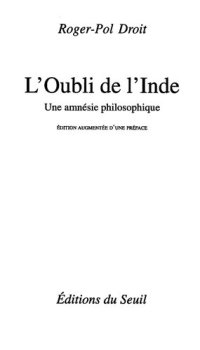 cover of the book L'Oubli de l'Inde