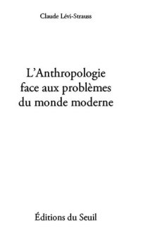 cover of the book L'Anthropologie face aux problèmes du monde moderne