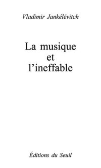 cover of the book La Musique et l'Ineffable