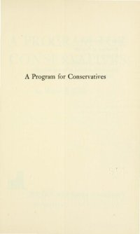 cover of the book A Program for Conservatives