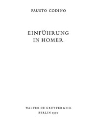 cover of the book Einführung in Homer