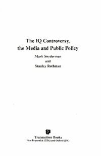 cover of the book The IQ Controversy, the Media and Public Policy