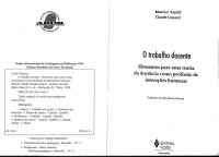 cover of the book O Trabalho Docente ; Elementos para uma Teoria da Docência como Profissão de Interações Humanas