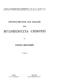 cover of the book Untersuchungen zur Sprache der Mulomedicina Chironis