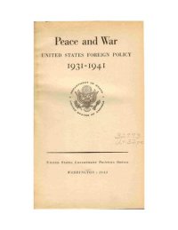 cover of the book United States Department of State (1941) - Peace and War. United States Foreign Policy 1931-1941