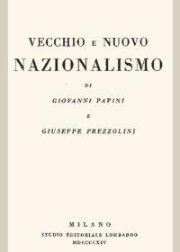 cover of the book Vecchio e nuovo nazionalismo