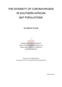 cover of the book THE DIVERSITY OF CORONAVIRUSES IN SOUTHERN AFRICAN BAT POPULATIONS