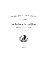 cover of the book Lo bello y lo sublime