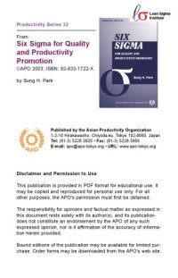 cover of the book Six SIGMA for Quality and Productivity Promotion