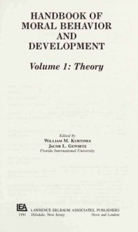 cover of the book Handbook of Moral Behavior and Development. Volumen 1: Theory