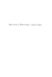 cover of the book Maurice Blanchot Political Writings, 1958-1993