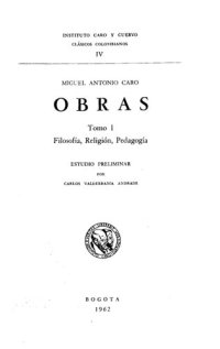 cover of the book Obras. Filosofía, Religión y Pedagogía, Tomo I