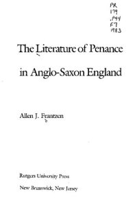 cover of the book The literature of penance in Anglo-Saxon England