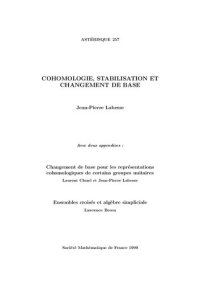 cover of the book Cohomologie, stabilisation et changement de base