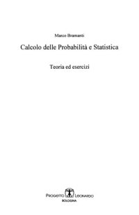 cover of the book Calcolo delle probabilità e statistica teoria ed esercizi