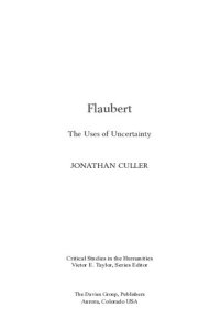 cover of the book Flaubert: The Uses of Uncertainty