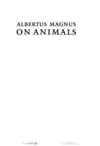 cover of the book On animals : a medieval summa zoologica