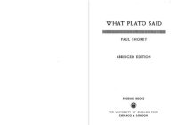 cover of the book What Plato Said