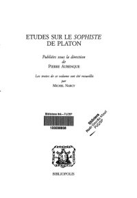 cover of the book Études sur le Sophiste de Platon