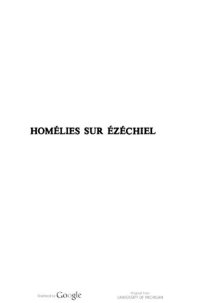 cover of the book Homélies sur Ézéchiel