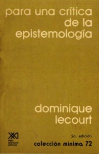 cover of the book Para una crítica de la epistemología