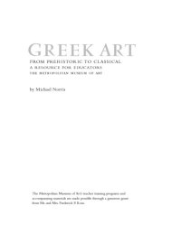 cover of the book Greek Art: From Prehistoric to Classical : A Resource for Educators