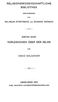 cover of the book Vorlesungen über den Islam