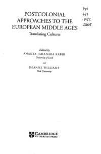 cover of the book Postcolonial Approaches to the European Middle Ages: Translating Cultures