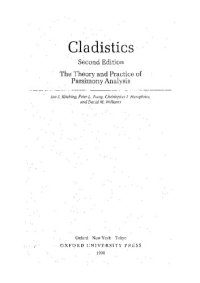 cover of the book Cladistics: The Theory and Practice of Parsimony Analysis