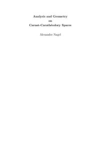 cover of the book Analysis and geometry on Carnot-Caratheodory spaces