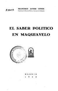 cover of the book El saber político en Maquiavelo