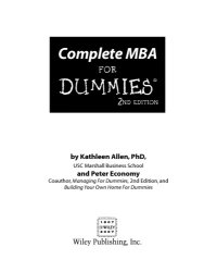 cover of the book Complete MBA for Dummies