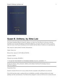 cover of the book Susan B. Anthony: rebel, crusader, humanitarian