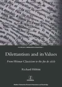 cover of the book Dilettantism and its Values: From Weimar Classicism to the fin de siècle