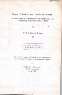 cover of the book Water pollution and industrial state