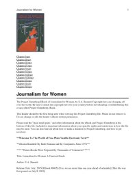 cover of the book Journalism for women: a practical guide