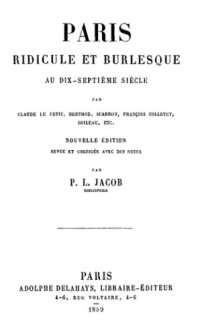 cover of the book Paris ridicule et burlesque au dix-septième siècle