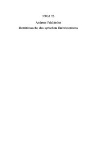 cover of the book Identitätssuche des syrischen Urchristentums: Mission, Inkulturation und Pluralität im ältesten Heidenchristentum